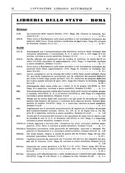 L'avvisatore librario settimanale bollettino bibliografico