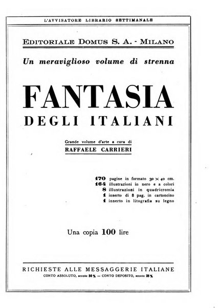 L'avvisatore librario settimanale bollettino bibliografico