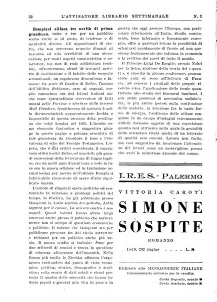 L'avvisatore librario settimanale bollettino bibliografico