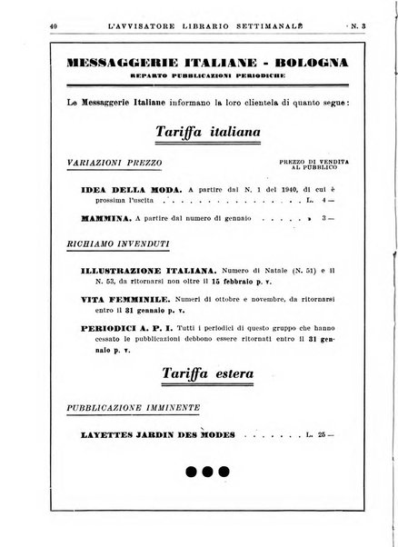 L'avvisatore librario settimanale bollettino bibliografico