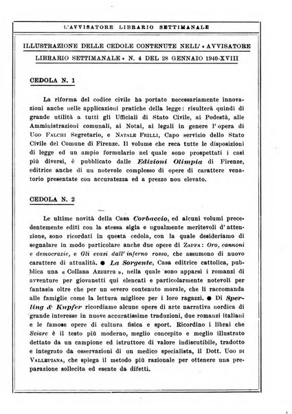 L'avvisatore librario settimanale bollettino bibliografico