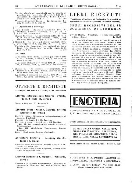 L'avvisatore librario settimanale bollettino bibliografico