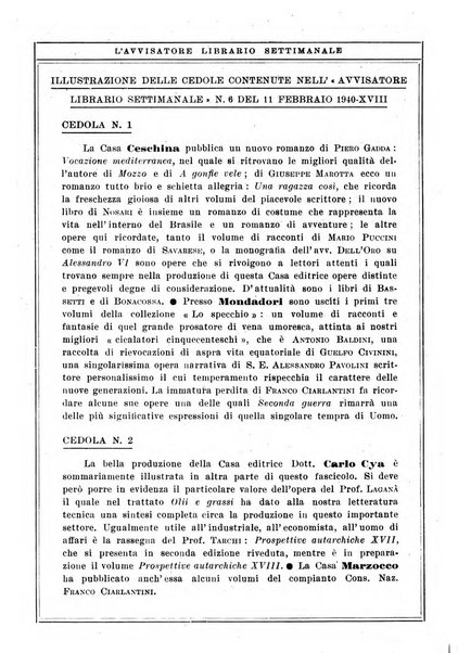 L'avvisatore librario settimanale bollettino bibliografico