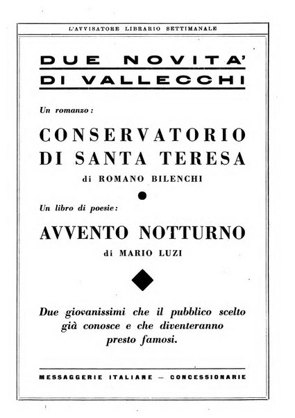 L'avvisatore librario settimanale bollettino bibliografico