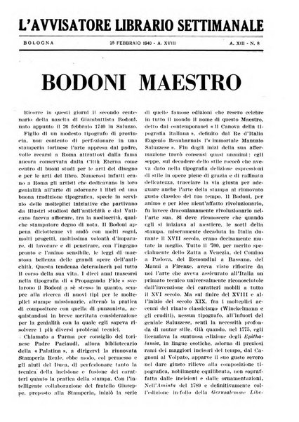 L'avvisatore librario settimanale bollettino bibliografico