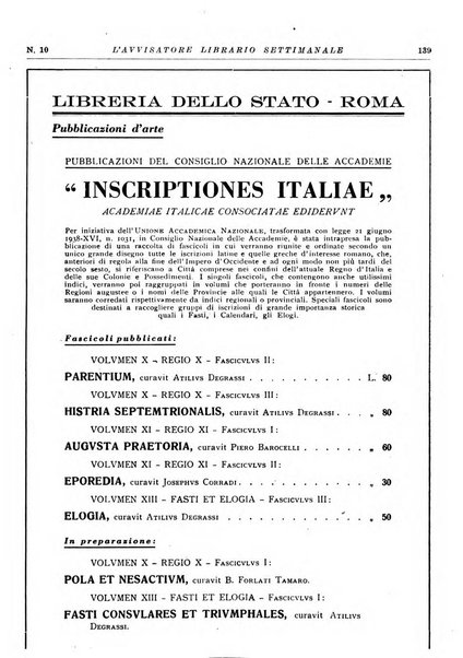 L'avvisatore librario settimanale bollettino bibliografico