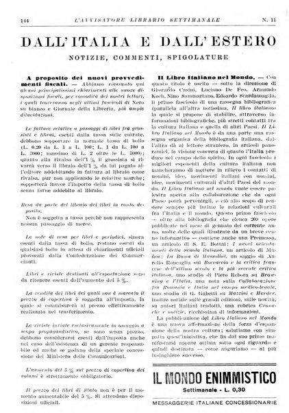 L'avvisatore librario settimanale bollettino bibliografico