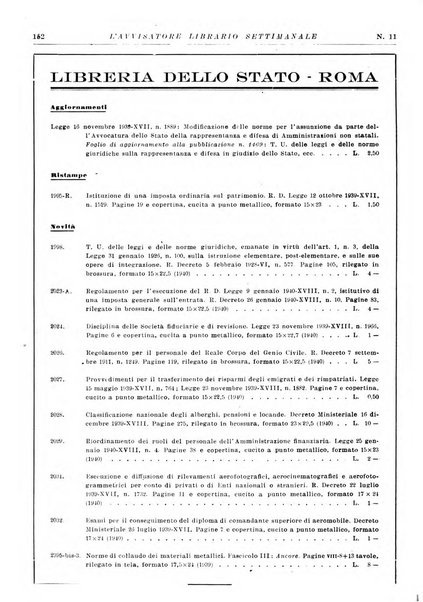 L'avvisatore librario settimanale bollettino bibliografico