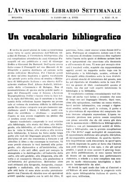 L'avvisatore librario settimanale bollettino bibliografico