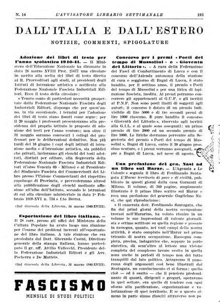 L'avvisatore librario settimanale bollettino bibliografico