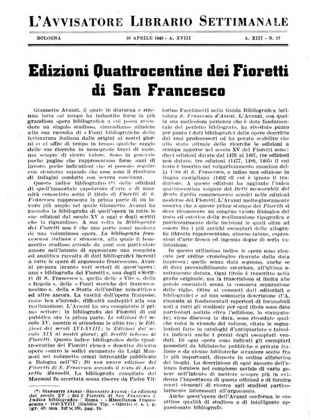 L'avvisatore librario settimanale bollettino bibliografico