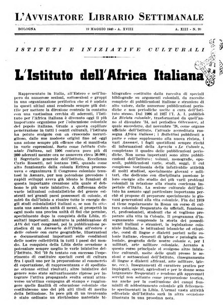 L'avvisatore librario settimanale bollettino bibliografico