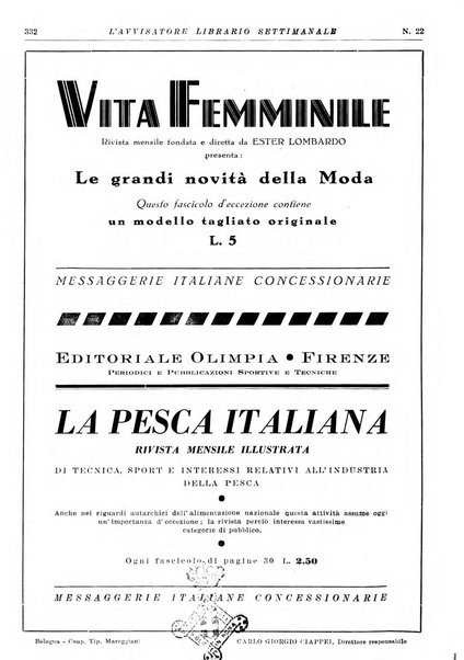 L'avvisatore librario settimanale bollettino bibliografico