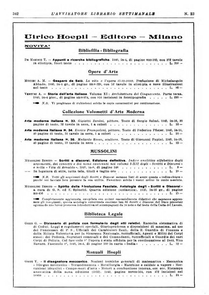 L'avvisatore librario settimanale bollettino bibliografico