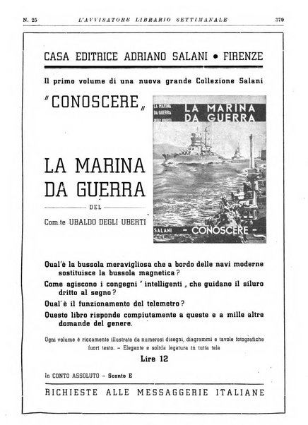 L'avvisatore librario settimanale bollettino bibliografico