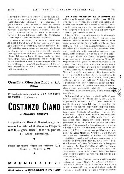 L'avvisatore librario settimanale bollettino bibliografico