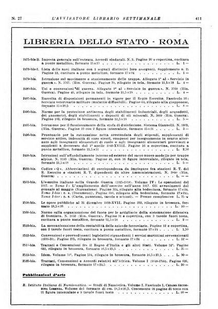 L'avvisatore librario settimanale bollettino bibliografico