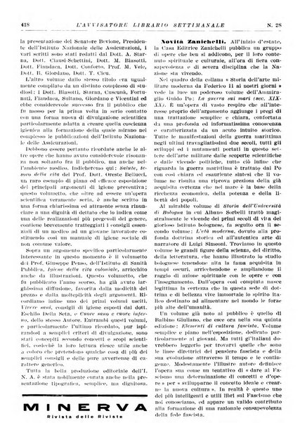 L'avvisatore librario settimanale bollettino bibliografico