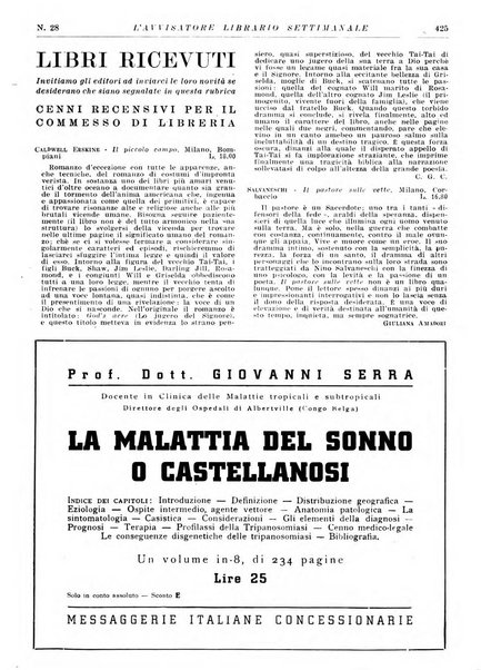 L'avvisatore librario settimanale bollettino bibliografico