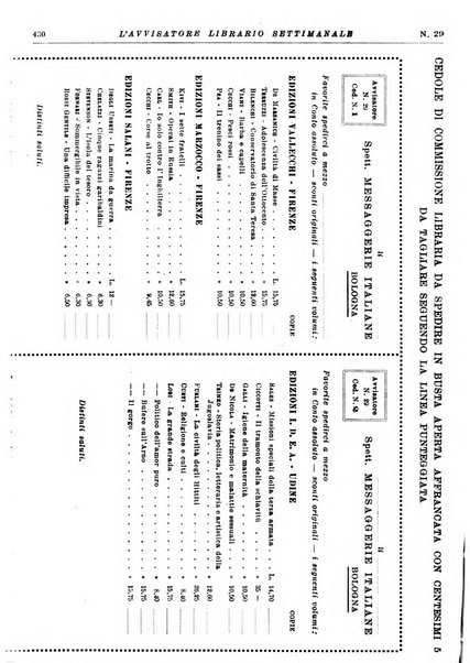 L'avvisatore librario settimanale bollettino bibliografico