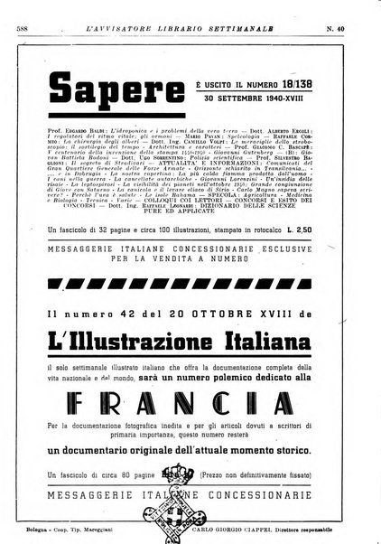 L'avvisatore librario settimanale bollettino bibliografico