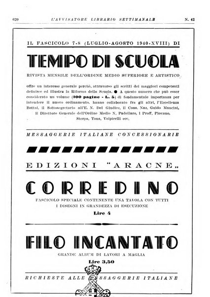 L'avvisatore librario settimanale bollettino bibliografico