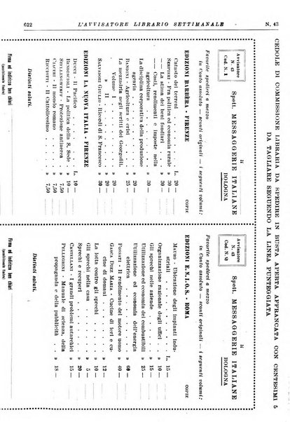 L'avvisatore librario settimanale bollettino bibliografico