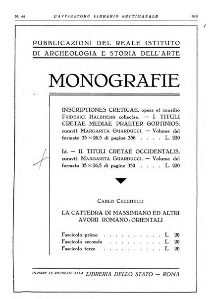 L'avvisatore librario settimanale bollettino bibliografico