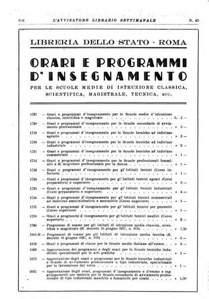 L'avvisatore librario settimanale bollettino bibliografico