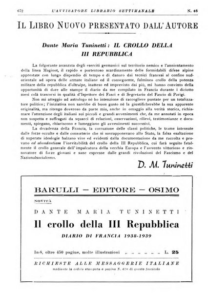 L'avvisatore librario settimanale bollettino bibliografico