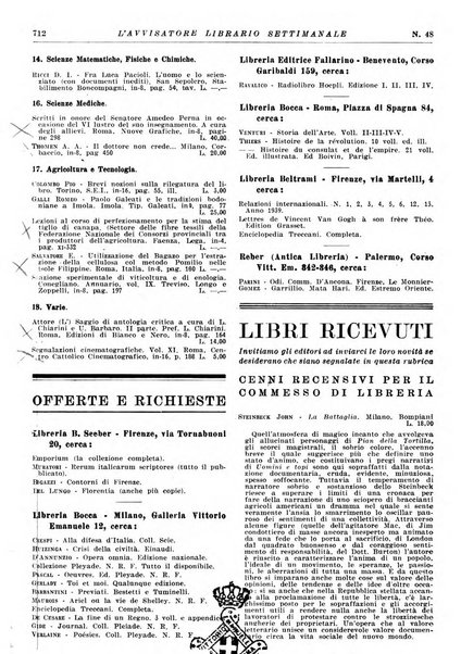 L'avvisatore librario settimanale bollettino bibliografico