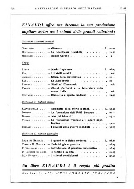 L'avvisatore librario settimanale bollettino bibliografico