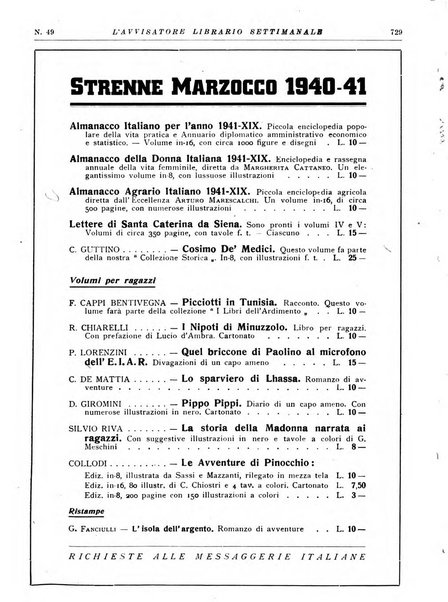 L'avvisatore librario settimanale bollettino bibliografico