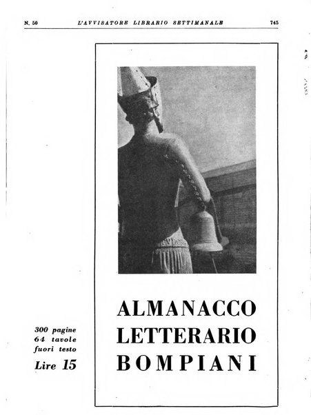 L'avvisatore librario settimanale bollettino bibliografico