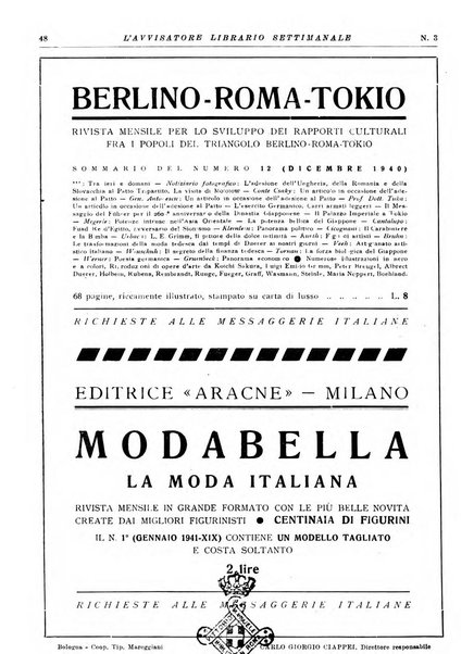 L'avvisatore librario settimanale bollettino bibliografico