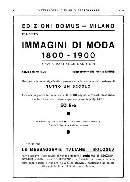 L'avvisatore librario settimanale bollettino bibliografico