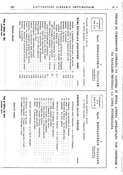 L'avvisatore librario settimanale bollettino bibliografico