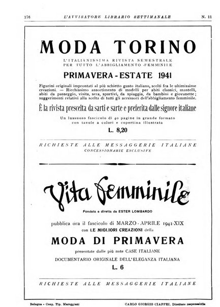 L'avvisatore librario settimanale bollettino bibliografico