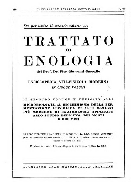 L'avvisatore librario settimanale bollettino bibliografico