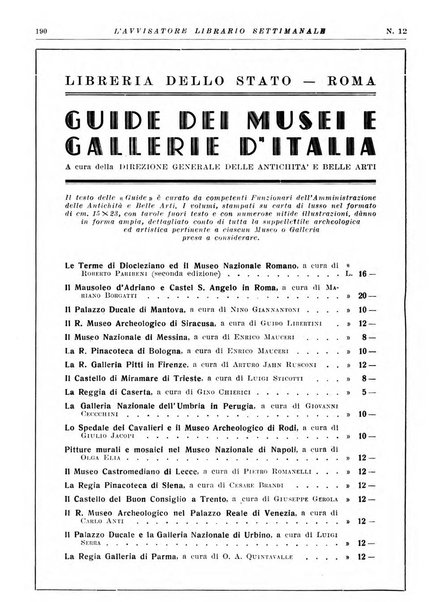 L'avvisatore librario settimanale bollettino bibliografico