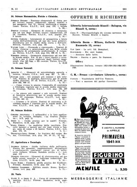 L'avvisatore librario settimanale bollettino bibliografico