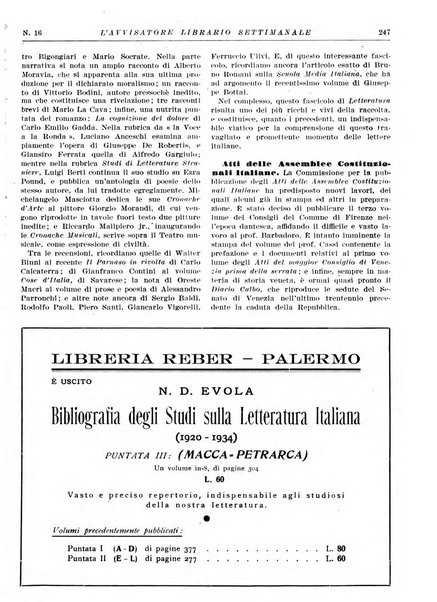 L'avvisatore librario settimanale bollettino bibliografico