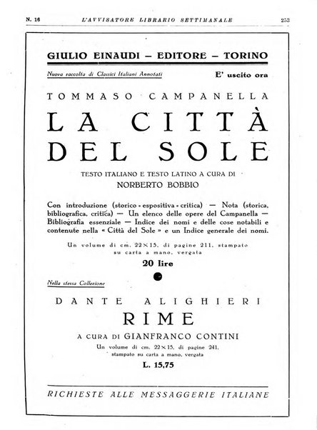 L'avvisatore librario settimanale bollettino bibliografico