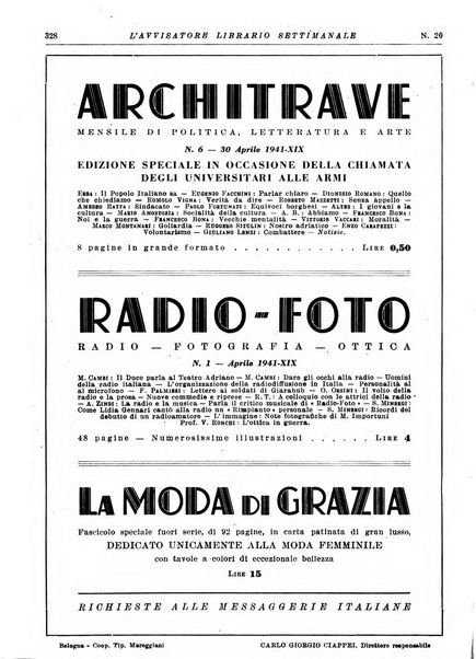 L'avvisatore librario settimanale bollettino bibliografico