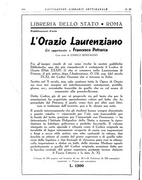 L'avvisatore librario settimanale bollettino bibliografico