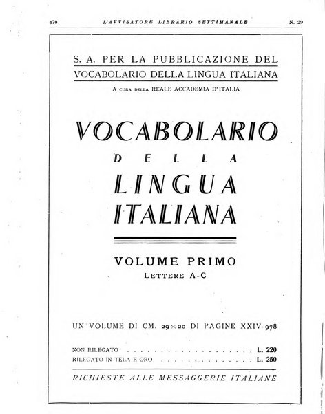 L'avvisatore librario settimanale bollettino bibliografico