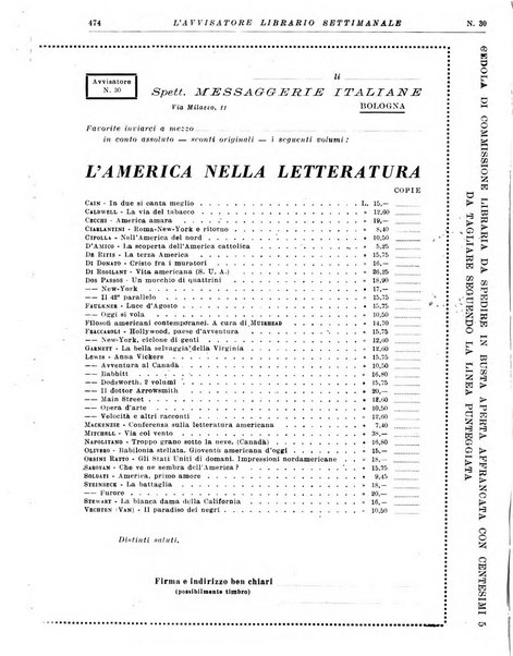 L'avvisatore librario settimanale bollettino bibliografico