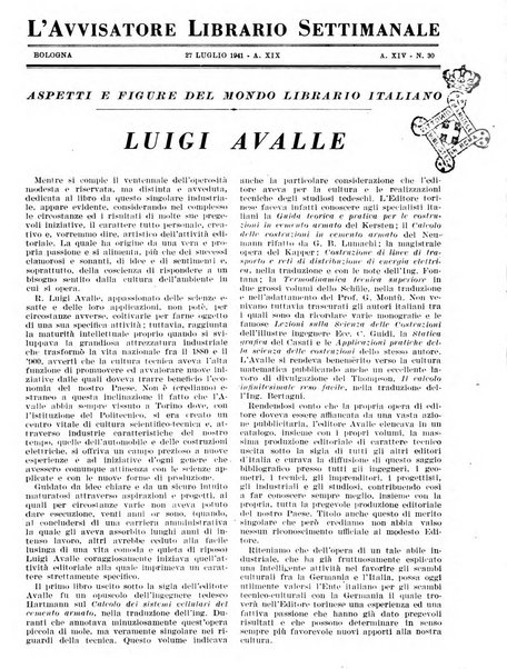 L'avvisatore librario settimanale bollettino bibliografico