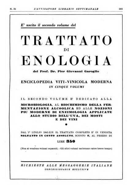 L'avvisatore librario settimanale bollettino bibliografico