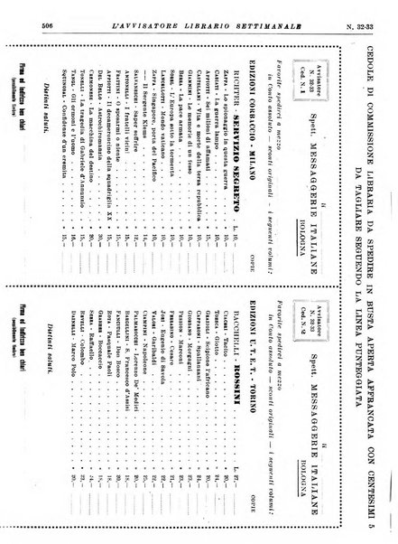 L'avvisatore librario settimanale bollettino bibliografico